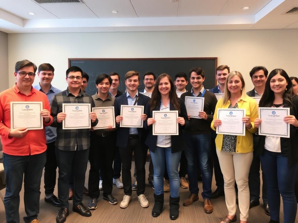 Graduates of an HSE programme holding their certificates