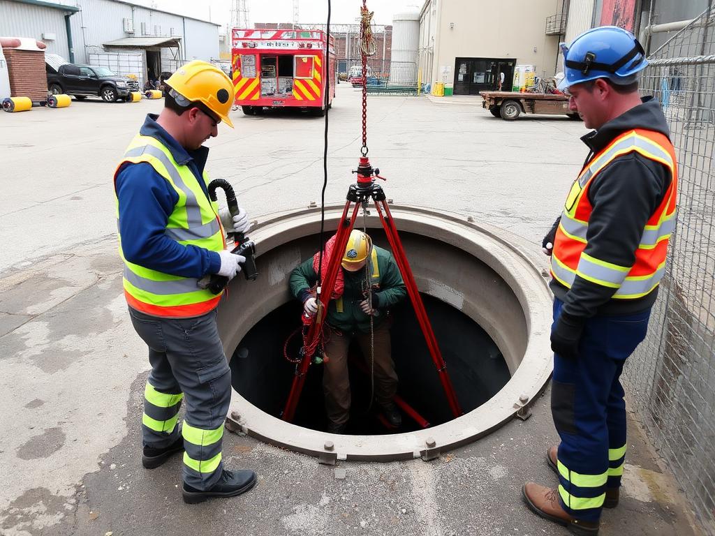 Confined space entry drill with tripod rescue system